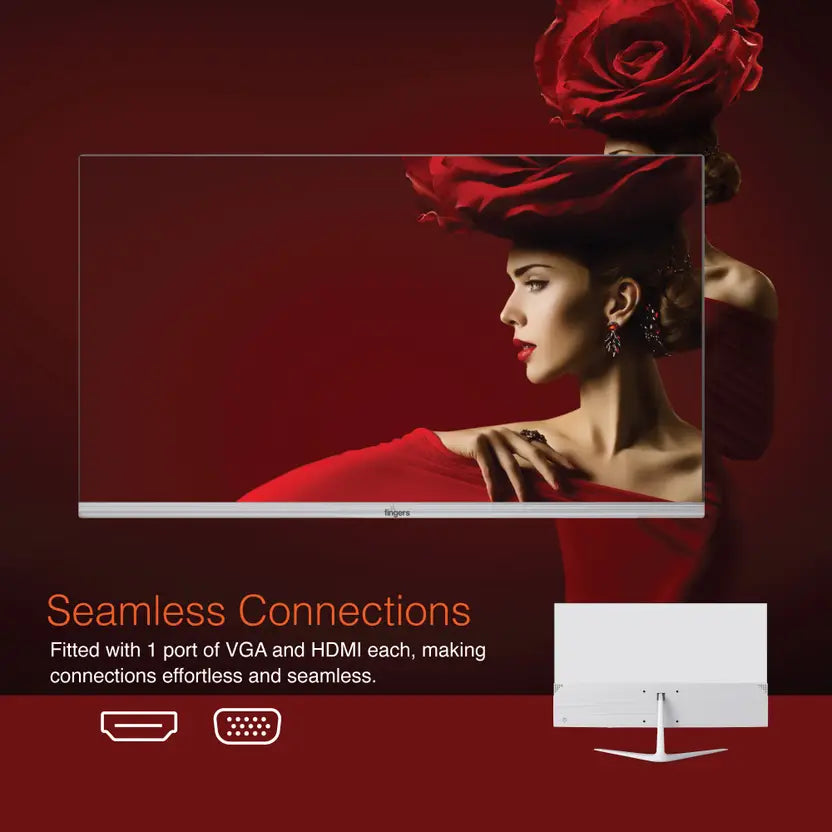 FINGERS Satin 54.48 cm (22 inch) Full HD LED Backlit VA Panel Monitor (Satin 2150) (Frameless, Response Time: 20 ms, 100 Hz Refresh Rate)