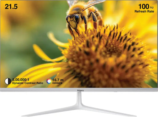 FINGERS Satin 54.48 cm (22 inch) Full HD LED Backlit VA Panel Monitor (Satin 2150)  (Frameless, Response Time: 20 ms, 100 Hz Refresh Rate)