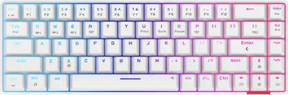 Portronics POR 1607 Bluetooth, Wireless Standard Gaming Keyboard Compatible with Desktop, Laptop, Mac Hydra 10/5.0 + 2.4 GHz, RGB, Type C Charging,Mechanical Bluetooth,  (Red Switch, White)