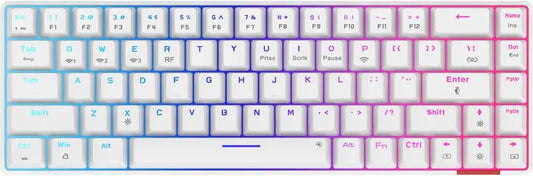 Portronics POR 1607 Bluetooth, Wireless Standard Gaming Keyboard Compatible with Desktop, Laptop, Mac Hydra 10/5.0 + 2.4 GHz, RGB, Type C Charging,Mechanical Bluetooth,  (Red Switch, White)